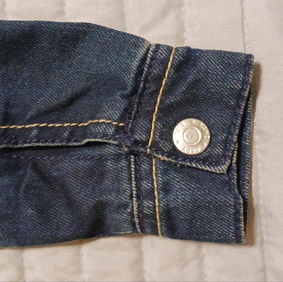 Kanz Baby Unisex Size 6M Fur Lapel Distressed Denim Jean Warm Bomber Jacket - Picture 10 of 13